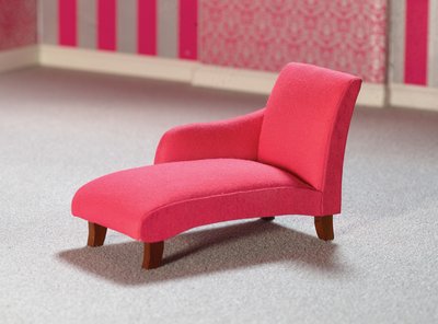 Bright Pink Chaise Longue for 12th Scale Dolls House