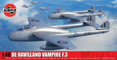 Airfix 1/48 Scale De Havilland Vampire F.3 Model Kit