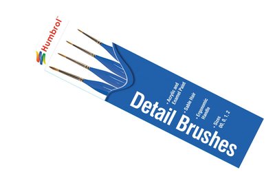 Humbrol Detail Brush Pack Sizes 00,0,1,2