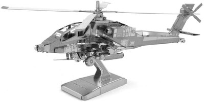 Metal Earth AH-64 Apache Helicopter 3D Metal Model Kit