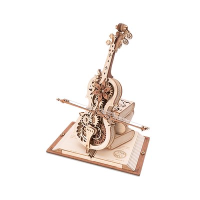 ROKR Magic Cello Music Box Wooden Model Kit