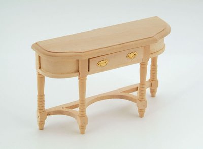 Bare Wood Hall Table with Drawer for 12th Scale Dolls House