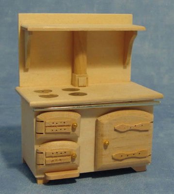 Bare Wood Stove for 12th Scale Dolls House