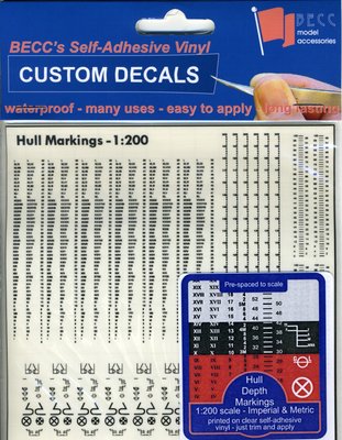 Hull Depth Markings 1/200 Scale - Imperial and Metric