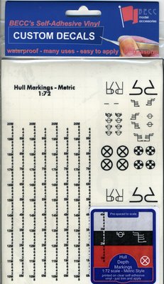 Hull Depth Markings 1/72 Scale - Metric