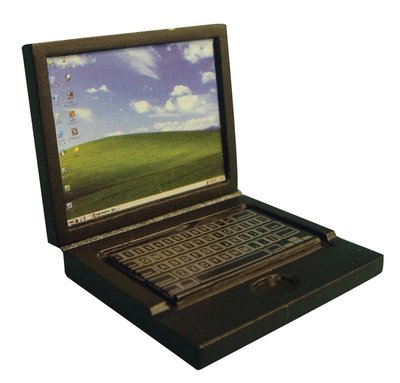 Detailed Black Laptop for 12th Scale Dolls House