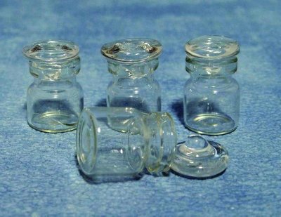 Glass Stopper Jars x 4 for 12th Scale Dolls House
