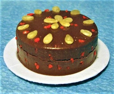 Fruit Cake on a Plate for 12th Scale Dolls House