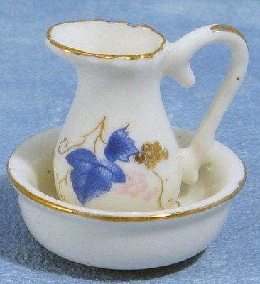 Floral Jug and Bowl for 12th Scale Dolls House