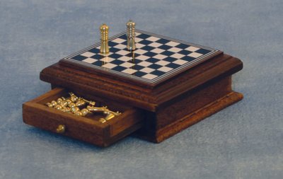 Chess Set with Opening Drawer for 12th Scale Dolls House