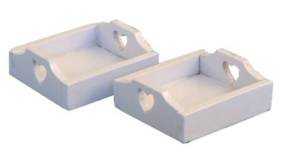 White Trays Pack of 2 for 12th Scale Dolls House