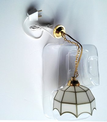 12V White Gold Ceiling Light for 12th Scale Dolls House