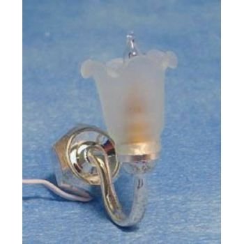 12V Silver Single Wall Tulip Shade Light for 12th Scale Dolls House