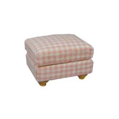 Pink Pattern Footstool for 12th Scale Dolls House