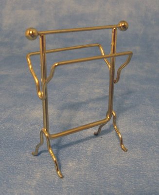 Brass Effect Towel Rail Bathroom for 12th Scale Dolls House