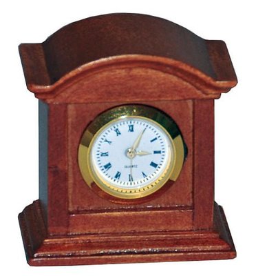 Oak Working Mantle Clock for 12th Scale Dolls House