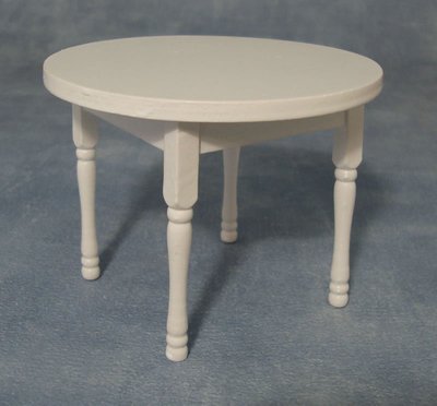White Round Table for 12th Scale Dolls House