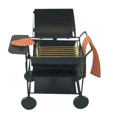 Black Metal Barbeque For 12th Scale Dolls House