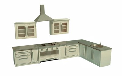 Modern White Kitchen Sets for 12th Scale Dolls House