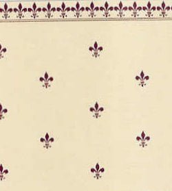 Burgundy Fleur de Lys Wallpaper for 12th Scale Dolls House