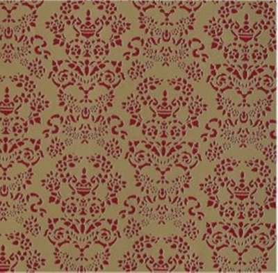Renaissance Red and Gold Wallpaper for 1/12 Scale Dolls House