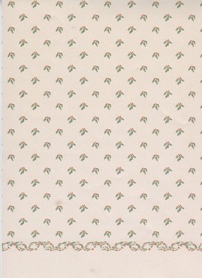 Christmas Holly Wallpaper for 12th Scale Dolls House