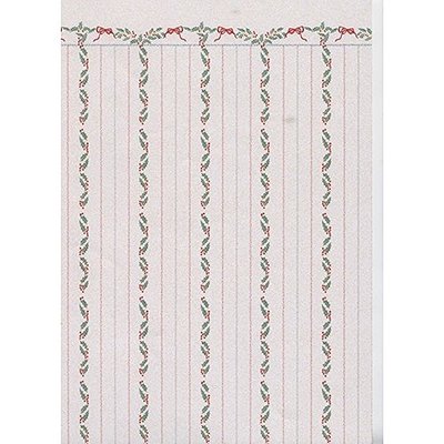 Christmas Stripes Wallpaper for 12th Scale Dolls House