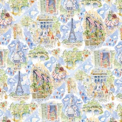 April in Paris Wallpaper for 12th Scale Dolls House