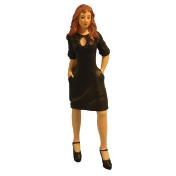Modern Woman in Black Dress for 12th Scale Dolls House