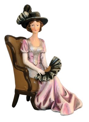 Sitting Lady with Chair Figure for 12th Scale Dolls House