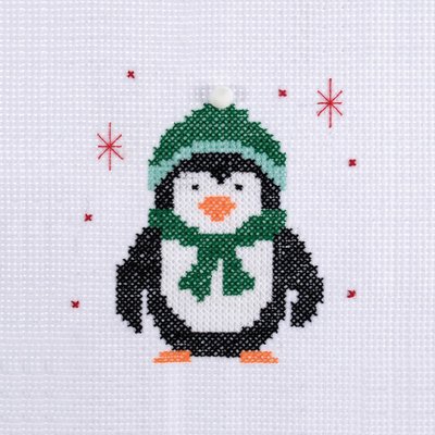 Trimits Festive Penguin Mini Counted Cross Stitch Kit