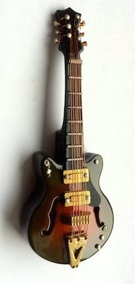 Gretsch Electric Guitar and Black Case for 12th Scale Dolls House
