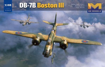 HK Models 1/48 Scale British RAF Boston III/US DB-7B Light Bomber Aircraft Model Kit