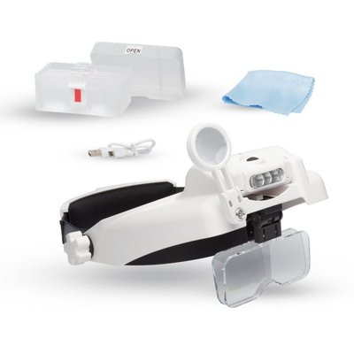 Lightcraft Professional LED Headband Magnifier With Bi-Plate Magnification & Loupe