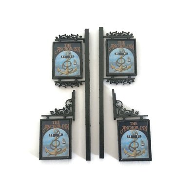 Scale Model Scenery Laser Cut Pub Signs (Pack of 4) OO Gauge
