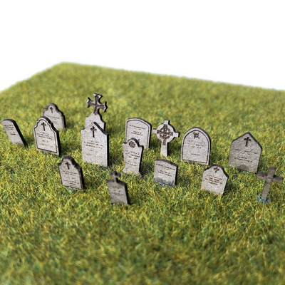 Scale Model Scenery Laser Cut Gravestones (Pack of 58) OO Gauge