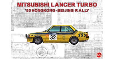 NuNu 1/24 Scale Mitsubishi Lancer 2000 Turbo Hongkong Beijing Rally 85 Model Kit