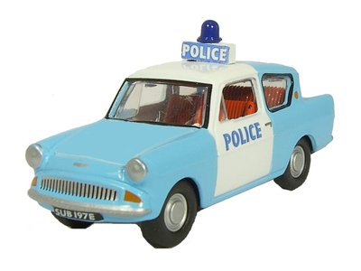 Oxford Diecast 1/76 Scale Ford Anglia Police Panda Car Die Cast Model