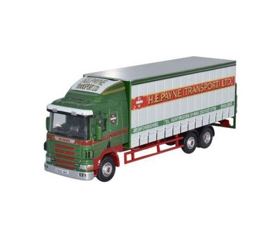 Oxford Diecast 1/76 Scale Scania 94D Curtainside H E Payne Die Cast Model