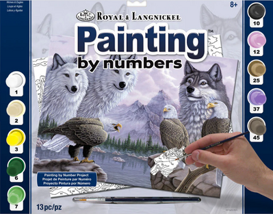 Painting By Numbers Wolves & Eagles