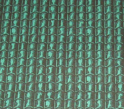 Green Roof Tiles Wallpaper for 12th Scale Dolls House