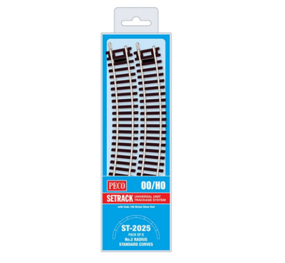Peco Standard Curve, 2nd Radius (Pack of 8) OO Gauge