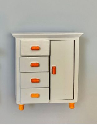 Dolls House Orange And White Wardrobe