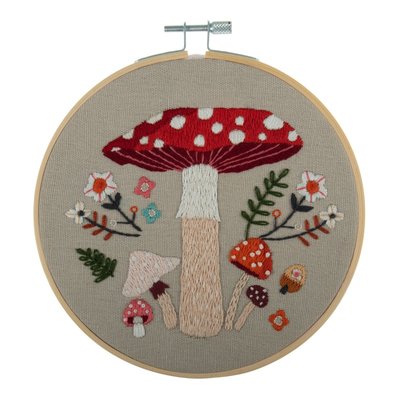 Trimits Toadstool Embroidery Hoop Kit