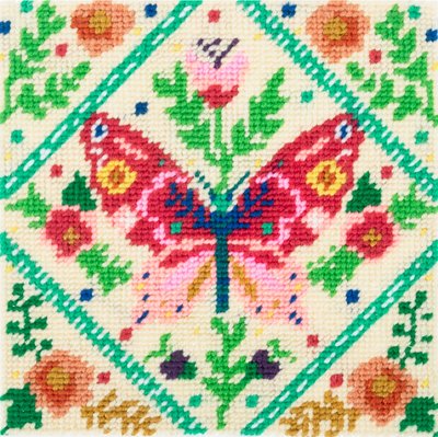 Trimits Floral Butterfly Half Stitch Tapestry Kit