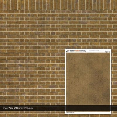 Scale Model Scenery English Bond Yellow Brick Texture Paper (Pack of 5) OO Gauge