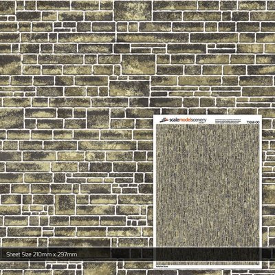 Scale Model Scenery Yorkshire Stone Texture Paper (Pack of 5) OO Gauge