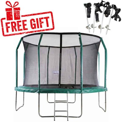 Air King Pro 12ft with Safety Enclosure - Free Basketball & Anchor Kit - Green