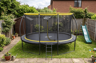 Big Foot Orbit 9x13ft Oval Trampoline With Safety Enclosure Free Ladder Cover & Anchor Kit