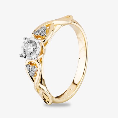 9ct Yellow Gold 0.25ct Diamond Crossover Ring TH0101113 M